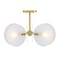 Designers Fountain Sky Fall 20.75in. 3-Light Brushed Gold Contemporary Semi Flush Mount with Etched Fluted Glass Shade D311C-SF-BG - alternate 1